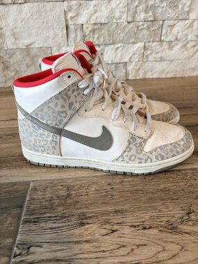 Nike Dunk High Skinny Leopard Print Shoes 429984-102 Women Size 8